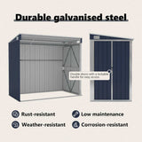Wall-mounted Garden Shed Anthracite 118x194x178 cm Steel - Low Angle