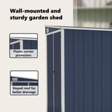 Wall-mounted Garden Shed Anthracite 118x194x178 cm Steel - Extra Image