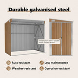 Wall-mounted Garden Shed Brown 118x194x178 cm Galvanised Steel