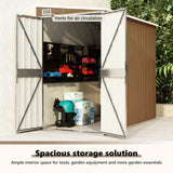 Wall-mounted Garden Shed Brown 118x194x178 cm Galvanised Steel