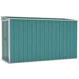 Wall-mounted Garden Shed Green 118x288x178 cm Galvanised Steel - Front View