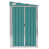 Wall-mounted Garden Shed Green 118x288x178 cm Galvanised Steel - Side View