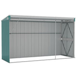Wall-mounted Garden Shed Green 118x288x178 cm Galvanised Steel - Rear View