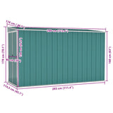 Wall-mounted Garden Shed Green 118x288x178 cm Galvanised Steel