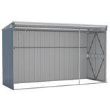 Wall-mounted Garden Shed Grey 118x288x178 cm Galvanised Steel - Rear View