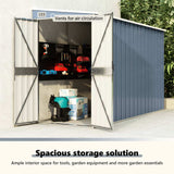 Wall-mounted Garden Shed Grey 118x288x178 cm Galvanised Steel