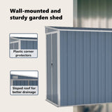 Wall-mounted Garden Shed Grey 118x288x178 cm Galvanised Steel - Extra Image