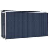 Wall-mounted Garden Shed Anthracite 118x288x178 cm Steel - Front View