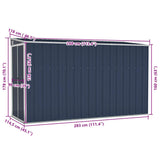 Wall-mounted Garden Shed Anthracite 118x288x178 cm Steel - Close-Up Angle