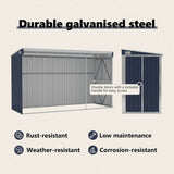 Wall-mounted Garden Shed Anthracite 118x288x178 cm Steel - Low Angle