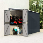 Wall-mounted Garden Shed Anthracite 118x288x178 cm Steel