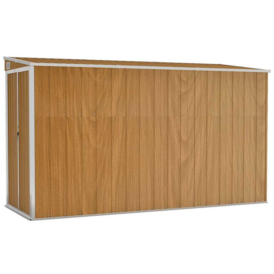 Wall-mounted Garden Shed Brown 118x288x178 cm Galvanised Steel