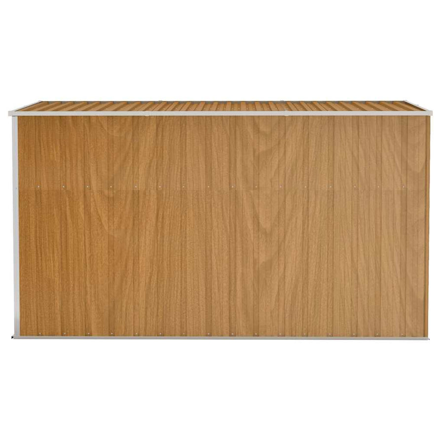 Wall-mounted Garden Shed Brown 118x288x178 cm Galvanised Steel