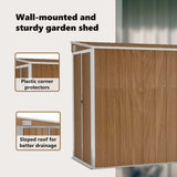 Wall-mounted Garden Shed Brown 118x288x178 cm Galvanised Steel - Extra Image