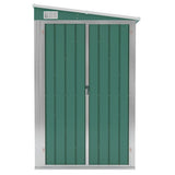 Wall-mounted Garden Shed Green 118x382x178 cm Galvanised Steel - Side View