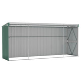 Wall-mounted Garden Shed Green 118x382x178 cm Galvanised Steel - Rear View