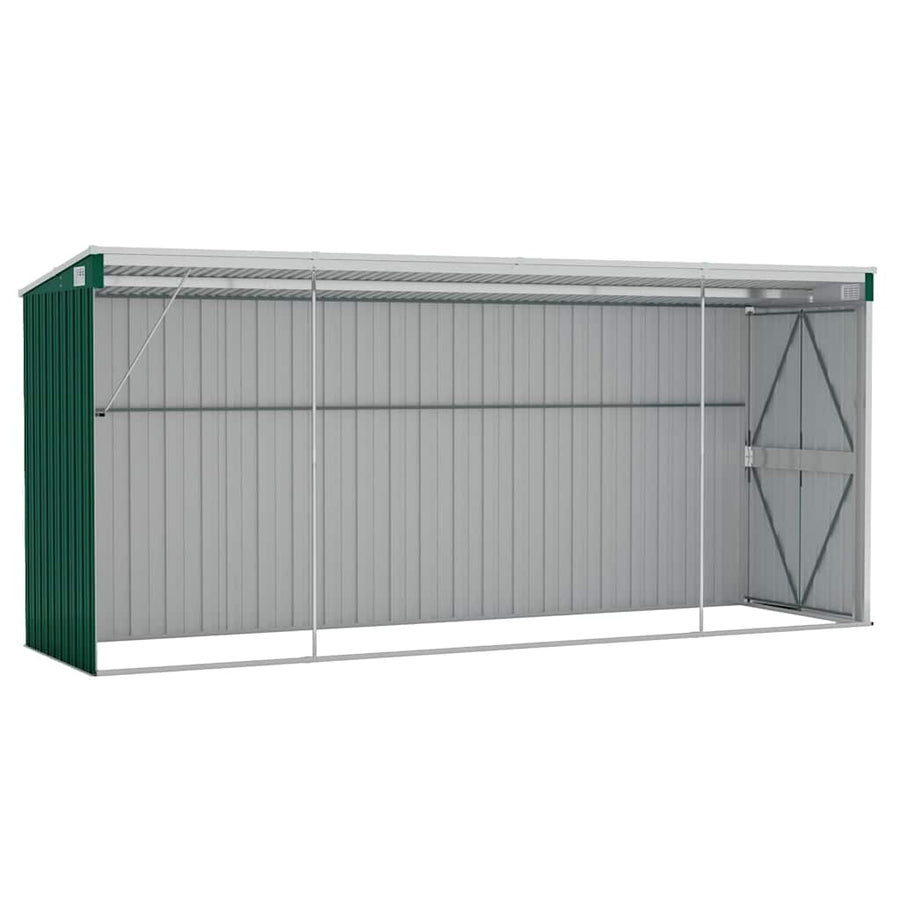 Wall-mounted Garden Shed Green 118x382x178 cm Galvanised Steel