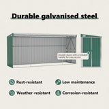 Wall-mounted Garden Shed Green 118x382x178 cm Galvanised Steel