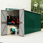 Wall-mounted Garden Shed Green 118x382x178 cm Galvanised Steel