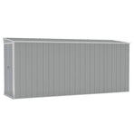 Wall-mounted Garden Shed Grey 118x382x178 cm Galvanised Steel