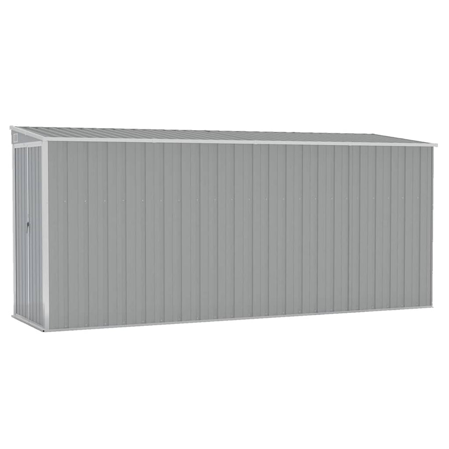 Wall-mounted Garden Shed Grey 118x382x178 cm Galvanised Steel