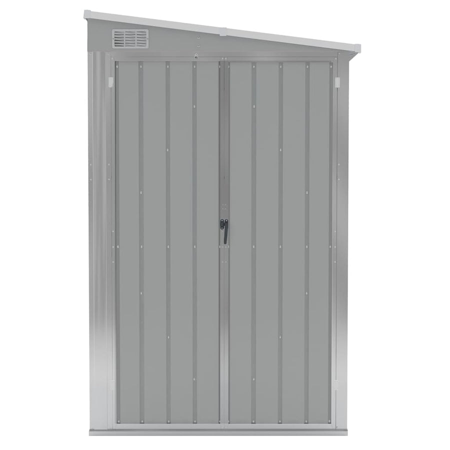 Wall-mounted Garden Shed Grey 118x382x178 cm Galvanised Steel