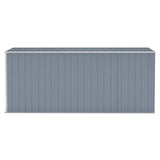 Wall-mounted Garden Shed Grey 118x382x178 cm Galvanised Steel - Top-Down View