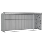 Wall-mounted Garden Shed Grey 118x382x178 cm Galvanised Steel