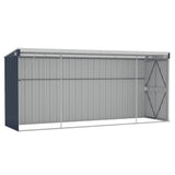 Wall-mounted Garden Shed Anthracite 118x382x178 cm Steel - Rear View