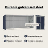 Wall-mounted Garden Shed Anthracite 118x382x178 cm Steel - Low Angle