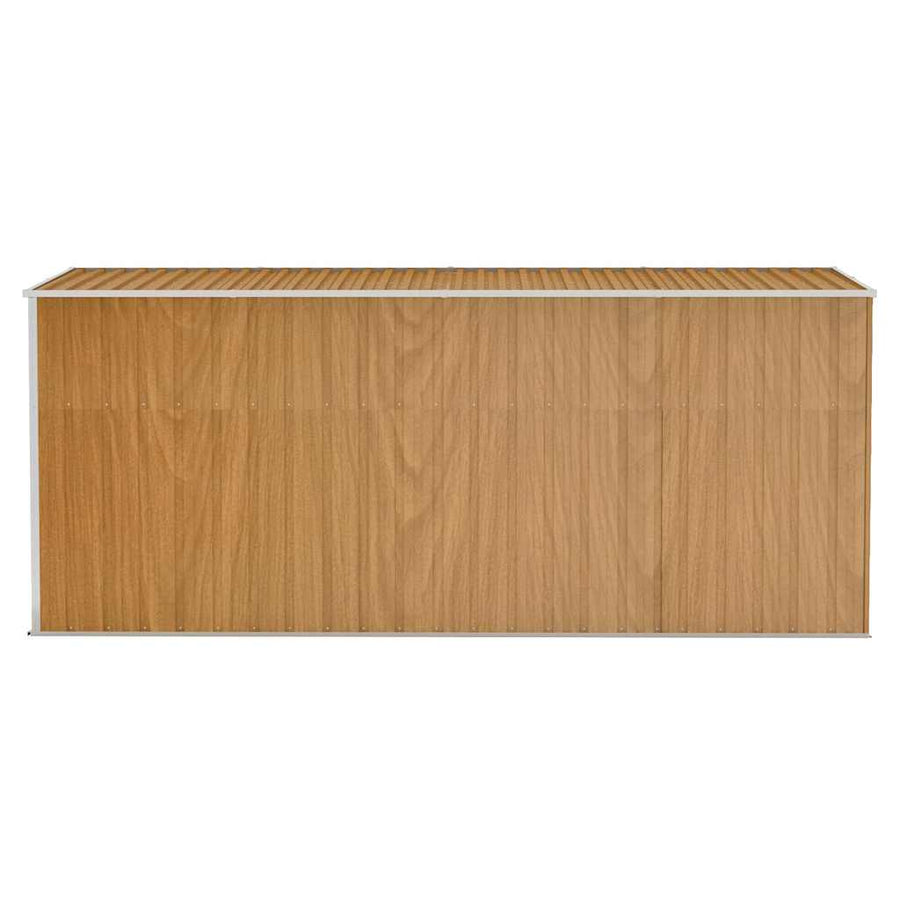 Wall-mounted Garden Shed Brown 118x382x178 cm Galvanised Steel