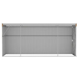Wall-mounted Garden Shed Brown 118x382x178 cm Galvanised Steel - 45-Degree Angle