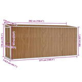 Wall-mounted Garden Shed Brown 118x382x178 cm Galvanised Steel
