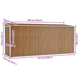 Wall-mounted Garden Shed Brown 118x382x178 cm Galvanised Steel - Close-Up Angle