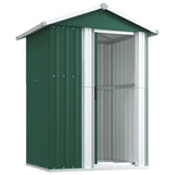 Garden Shed Green 126x97.5x177 cm Galvanised Steel - Top-Down View