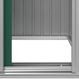 Garden Shed Green 126x97.5x177 cm Galvanised Steel - Close-Up Angle