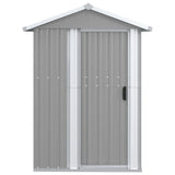 Garden Shed Grey 126x97.5x177 cm Galvanised Steel - Side View