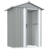 Garden Shed Grey 126x97.5x177 cm Galvanised Steel - Top-Down View