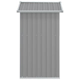 Garden Shed Grey 126x97.5x177 cm Galvanised Steel - 45-Degree Angle