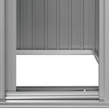 Garden Shed Grey 126x97.5x177 cm Galvanised Steel - Close-Up Angle