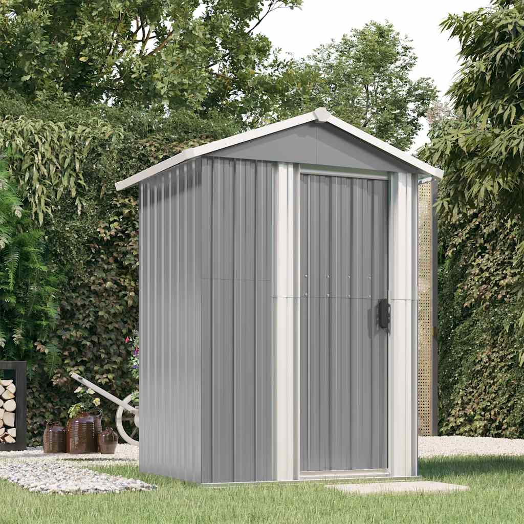 Garden Shed Grey 126x97.5x177 cm Galvanised Steel