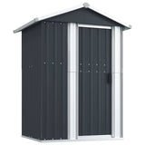 Garden Shed Anthracite 126x97.5x177 cm Galvanised Steel - Front View