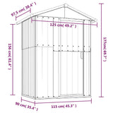 Garden Shed Anthracite 126x97.5x177 cm Galvanised Steel