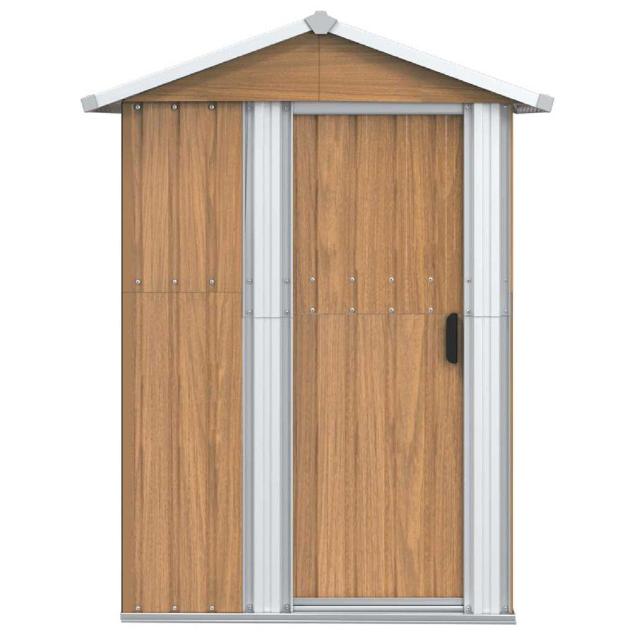 Garden Shed Brown 126x97.5x177 cm Galvanised Steel