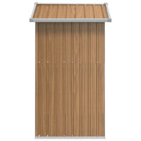 Garden Shed Brown 126x97.5x177 cm Galvanised Steel - 45-Degree Angle