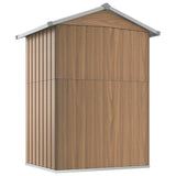 Garden Shed Brown 126x97.5x177 cm Galvanised Steel - Rear View