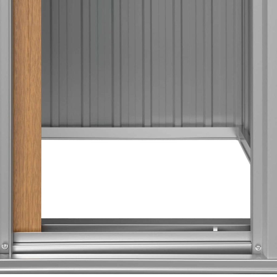 Garden Shed Brown 126x97.5x177 cm Galvanised Steel