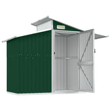 Garden Shed Green 270x130x208.5 cm Galvanised Steel - Top-Down View