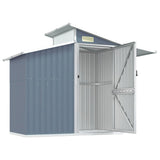 Garden Shed Grey 270x130x208.5 cm Galvanised Steel - Top-Down View