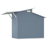 Garden Shed Grey 270x130x208.5 cm Galvanised Steel - Rear View